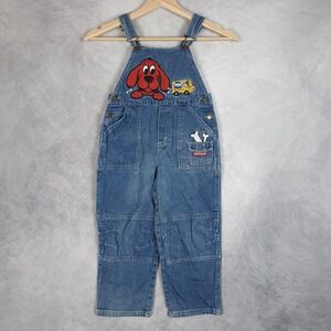 Vintage Clifford the Big Red Dog Denim Overalls Kids Boys 5 Blue Y2K 2000